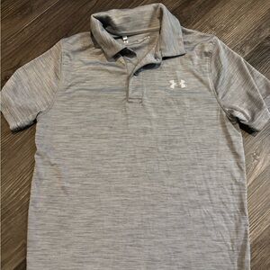 Under Armour Boys YM Heather Gray Polo Shirt